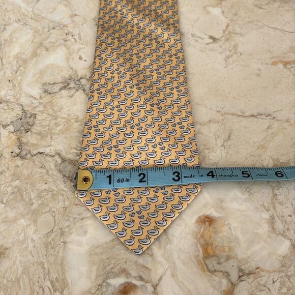 Hermes 100% Silk Duckies Print Tie - Picture 10 of 10